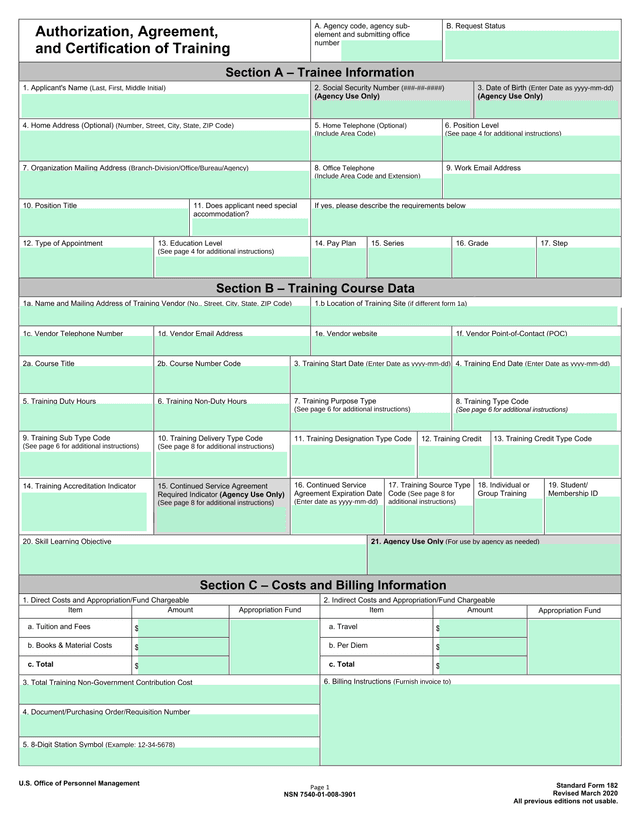 Authorization, Agreement, And Certification Of Training screenshot