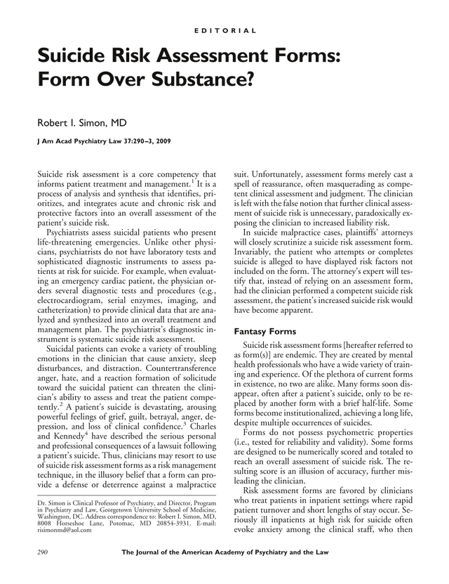 Suicide Risk Assessment Forms Form Over Substance screenshot