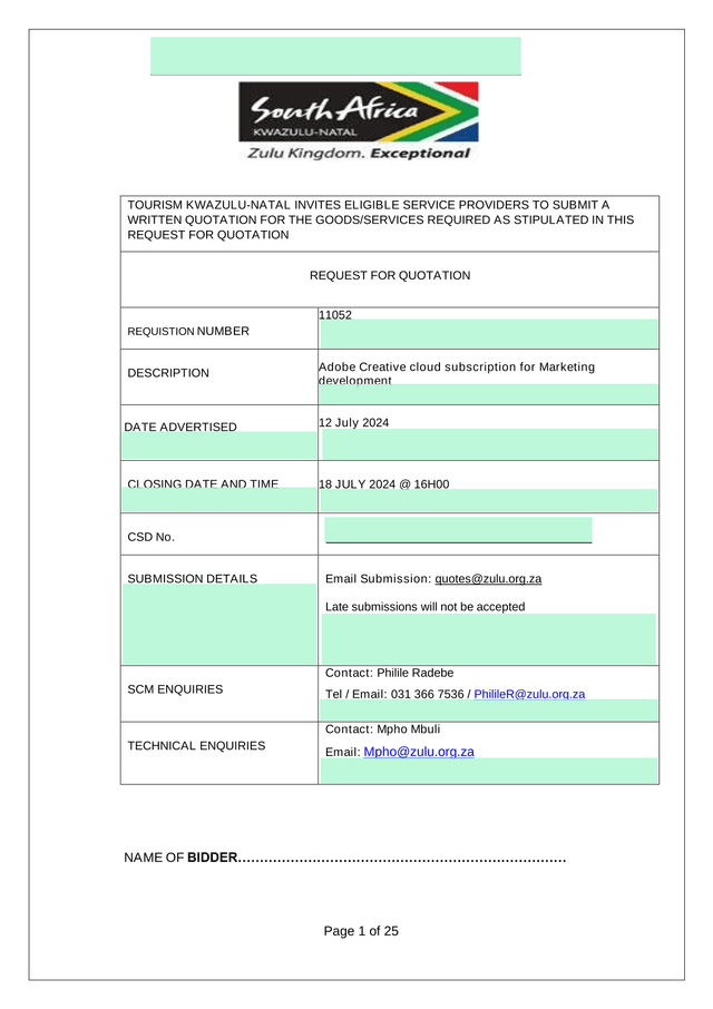 Request For Quotation   Adobe Creative Cloud Subscription screenshot