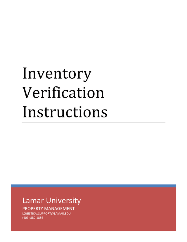 Inventory Verification Instructions screenshot