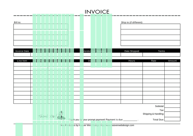 Invoice screenshot