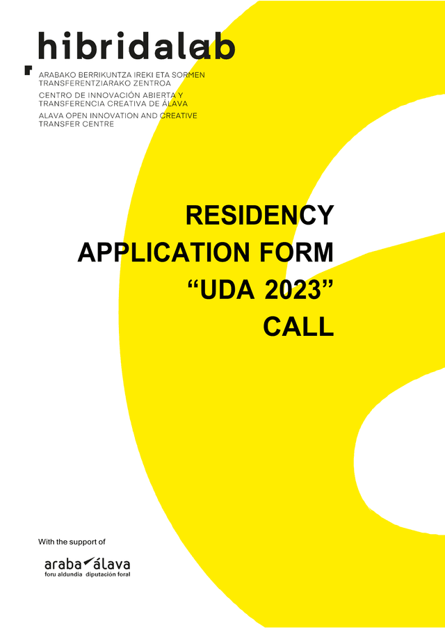 RESIDENCY APPLICATION FORM UDA 2023 screenshot