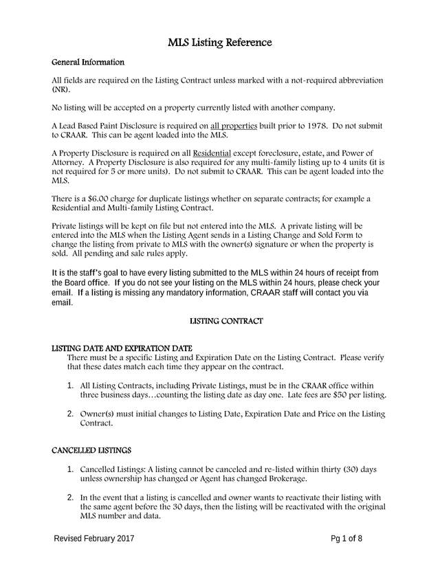 MLS Listing Reference screenshot