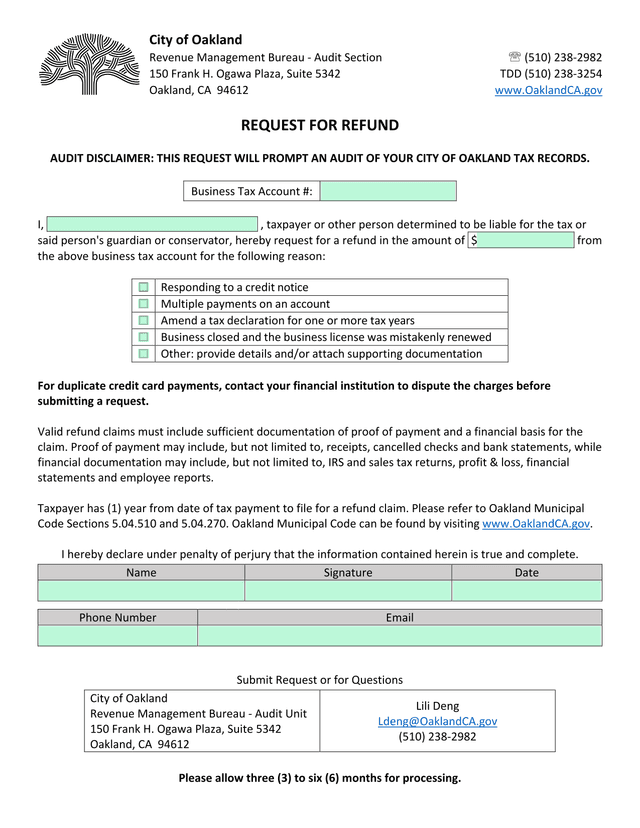Request For Refund screenshot