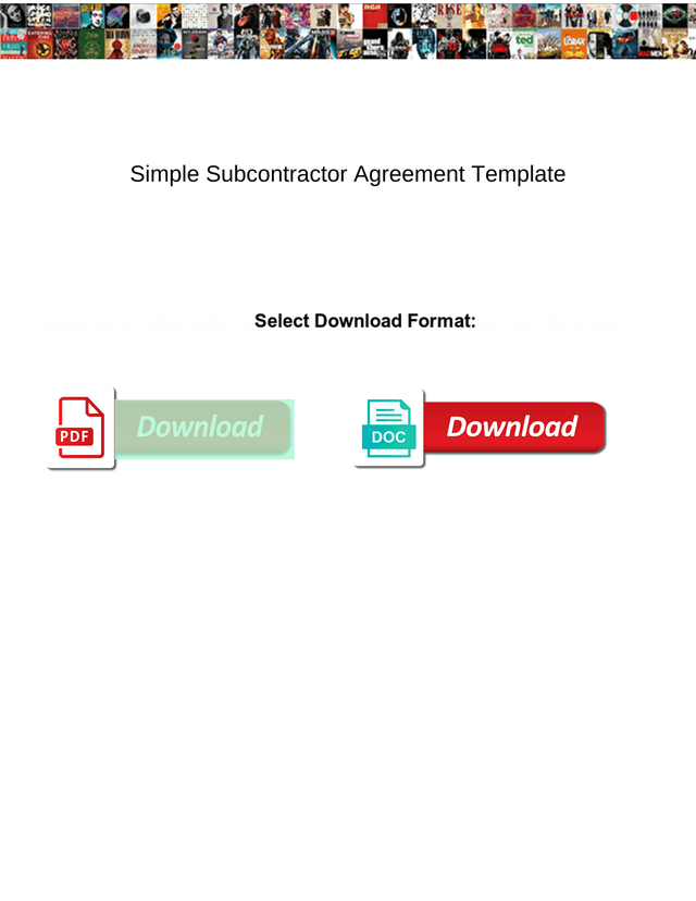 Simple Subcontractor Agreement Template screenshot