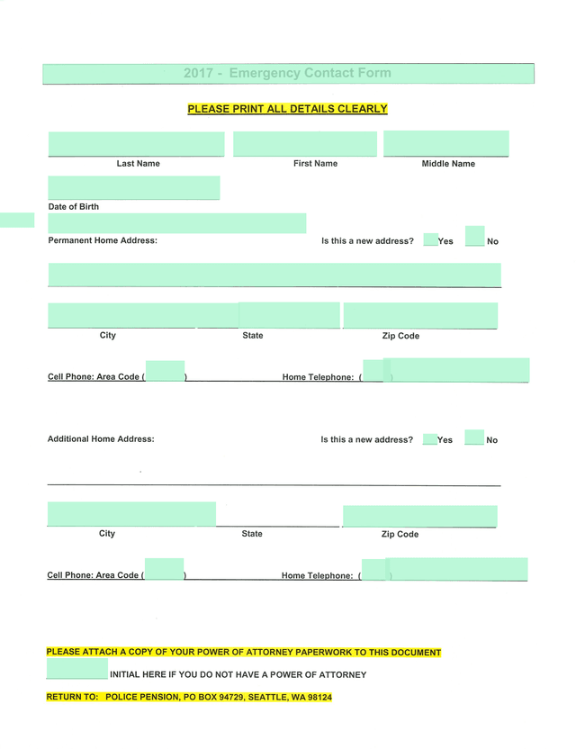 2017   Emergency Contact Form screenshot