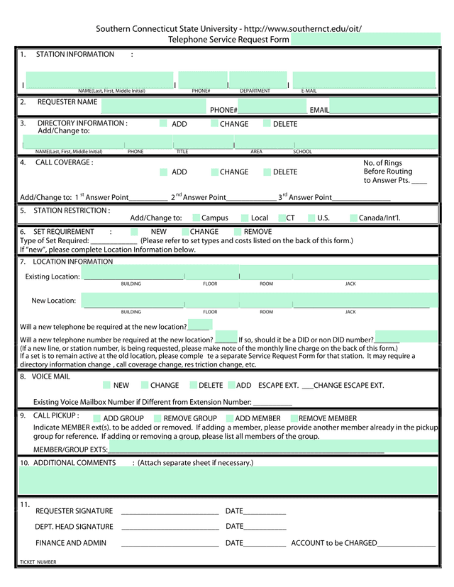 Station Information Request Form screenshot