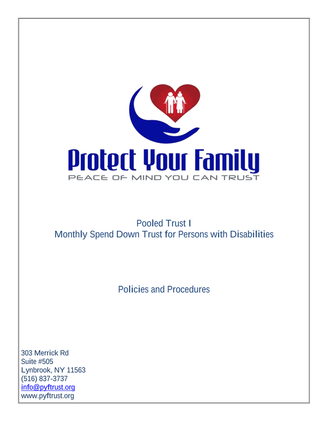 Pooled Trust I Monthly Spend Down Trust For Persons With Disabilities screenshot