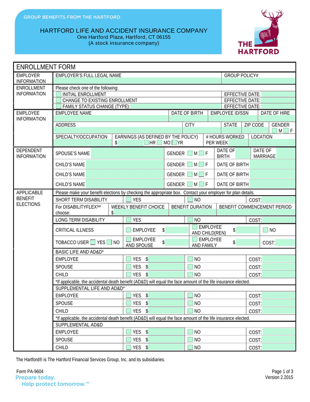 ENROLLMENT FORM screenshot