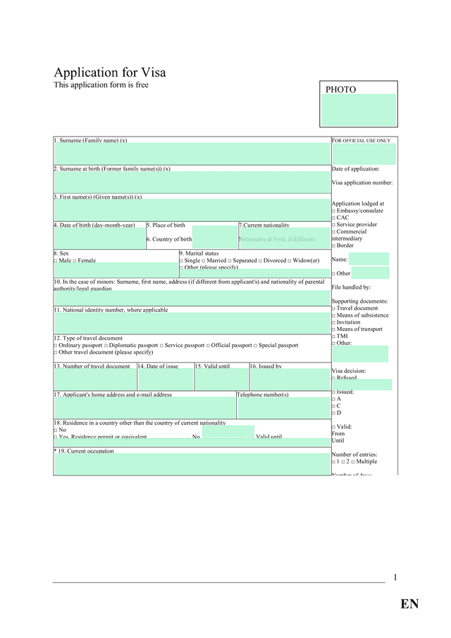 Application For Visa screenshot
