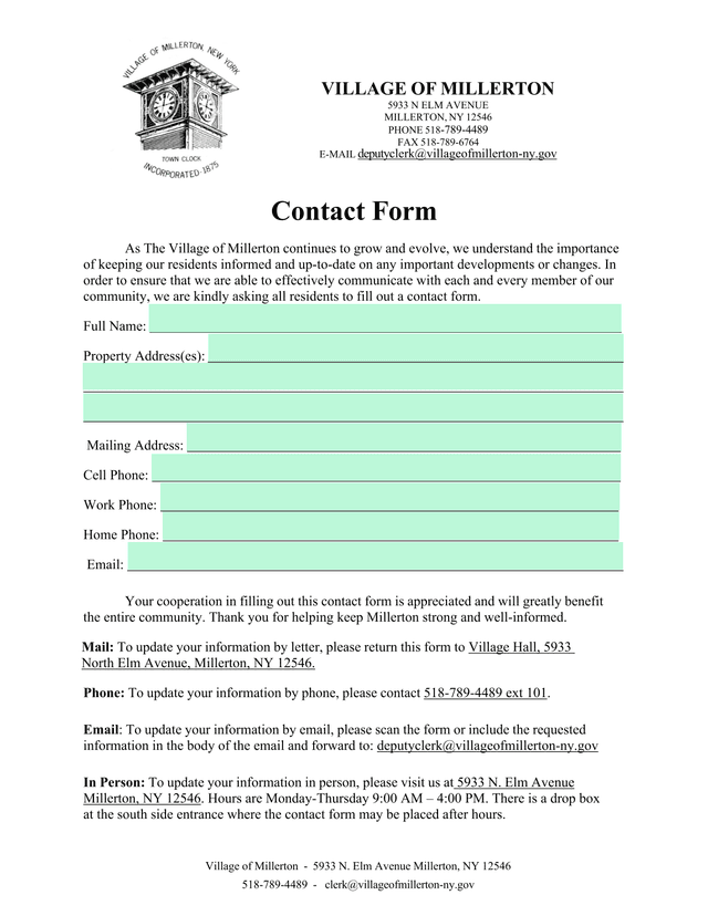 Contact Form screenshot