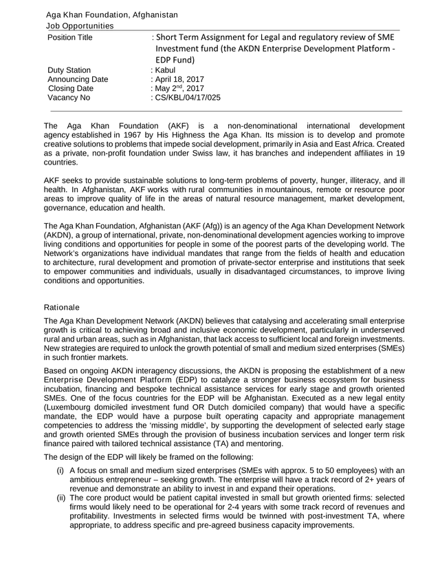 Aga Khan Foundation Job Opportunities screenshot