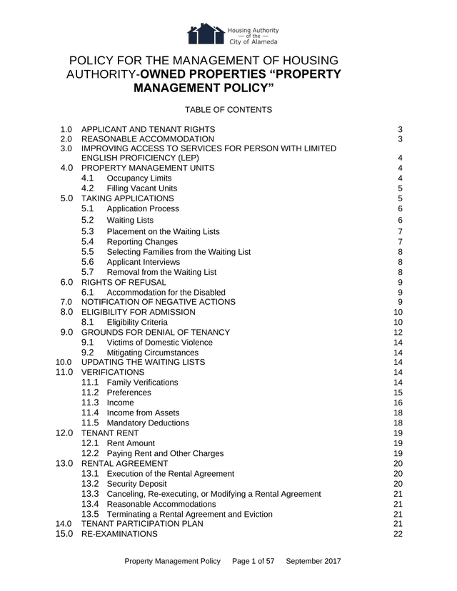 Property Management Policy screenshot