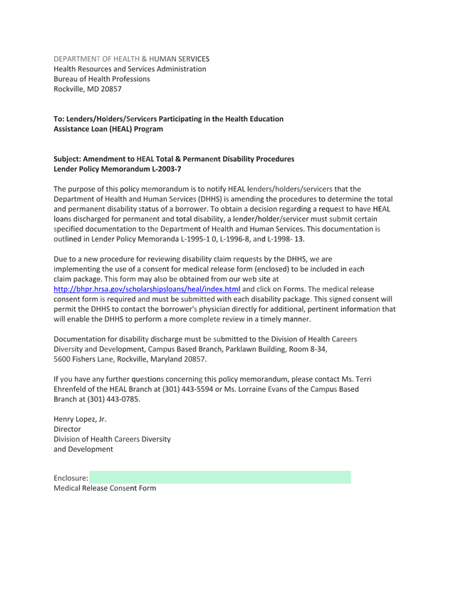 Amendment To HEAL Total  Permanent Disability Procedures screenshot