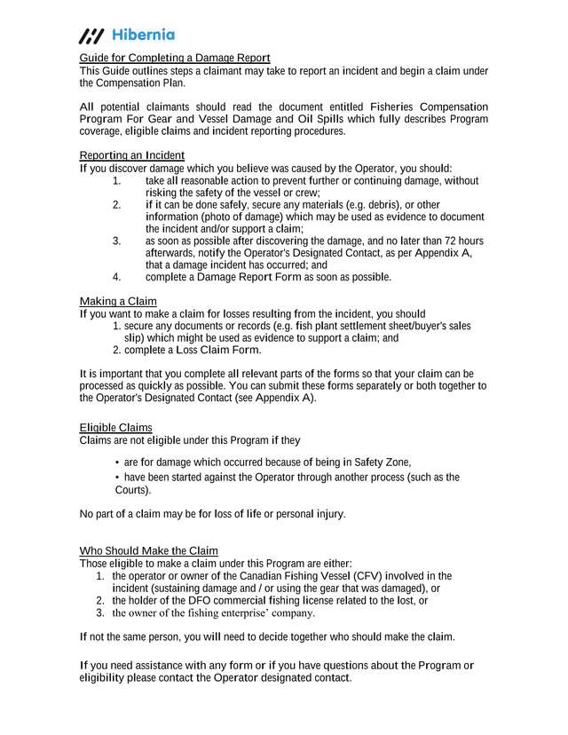 Guide For Completing A Damage Report screenshot