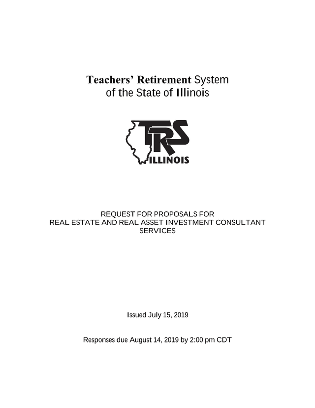 Request For Proposals For Real Estate And Real Asset Investment Consultant Services screenshot