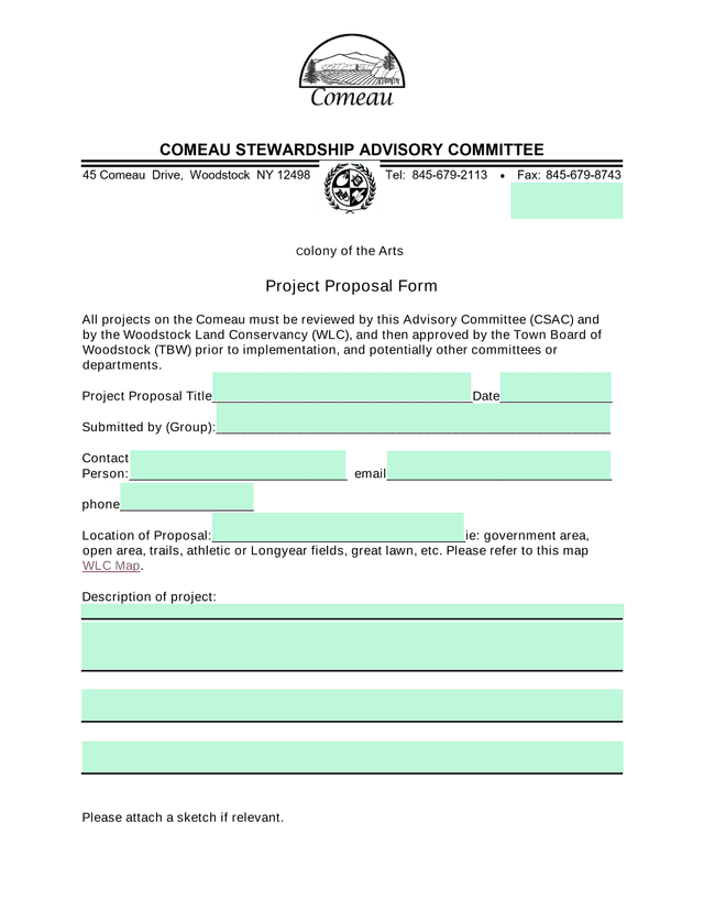Colony Of The Arts Project Proposal Form screenshot