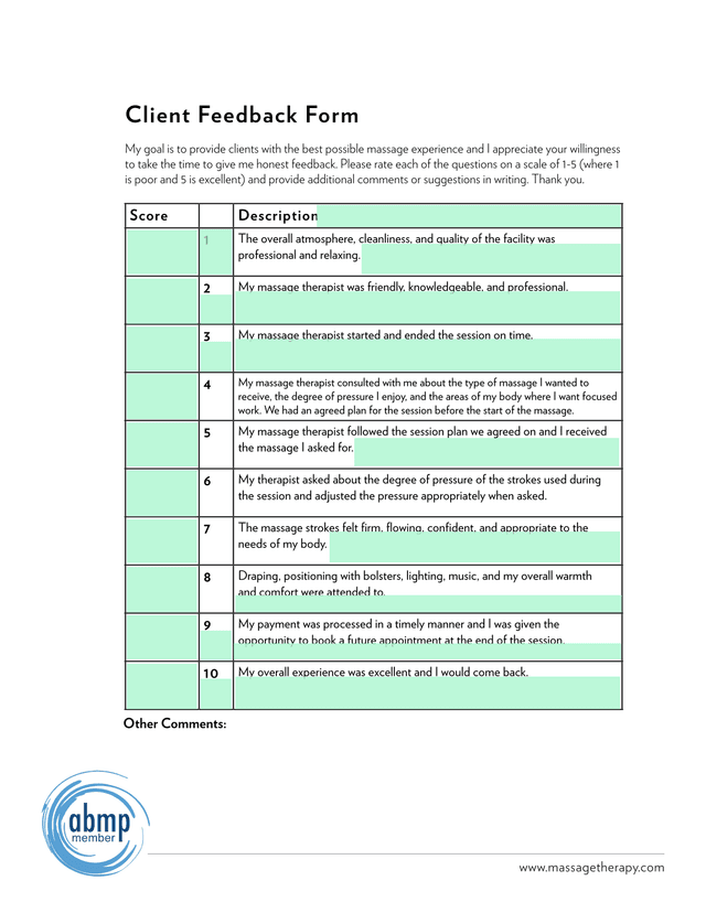 Client Feedback Form screenshot