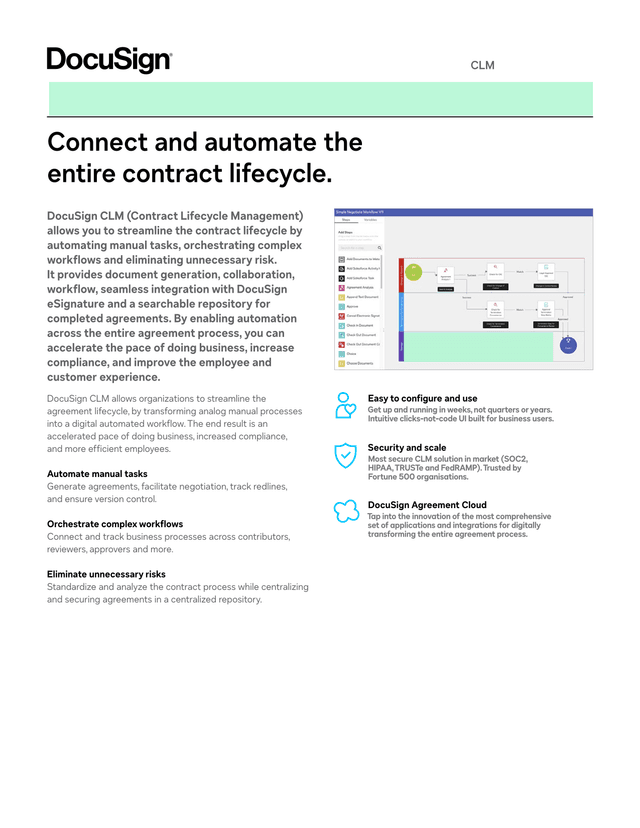 DocuSign CLM Datasheet screenshot