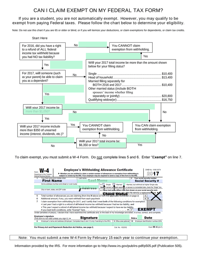 Can I Claim Exempt On My Federal Tax Form screenshot