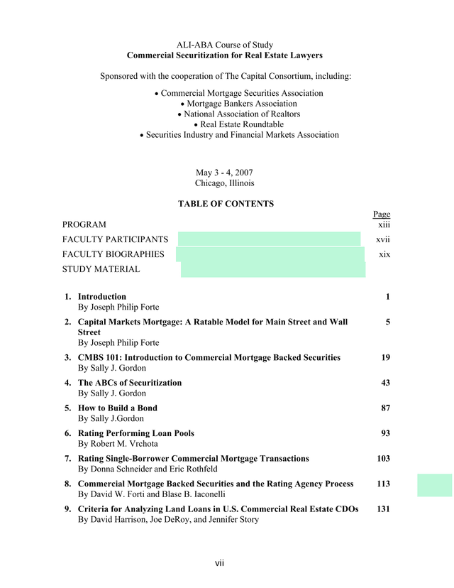 Commercial Securitization For Real Estate Lawyers screenshot