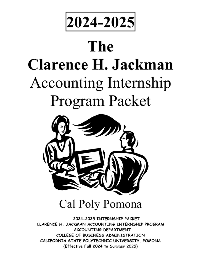 Clarence H. Jackman Accounting Internship Program Packet screenshot