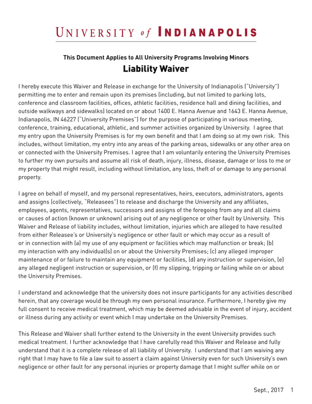 Liability Waiver screenshot