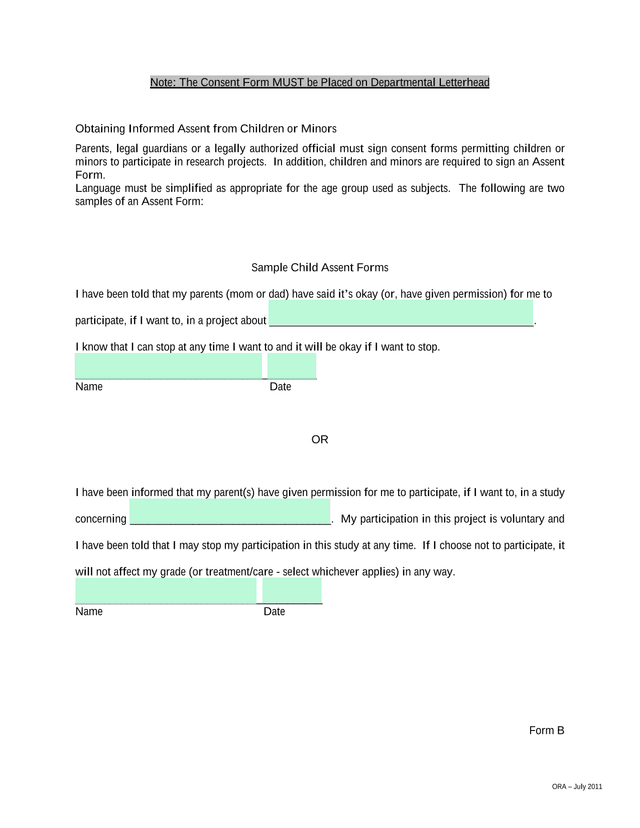 Obtaining Informed Assent From Children Or Minors screenshot