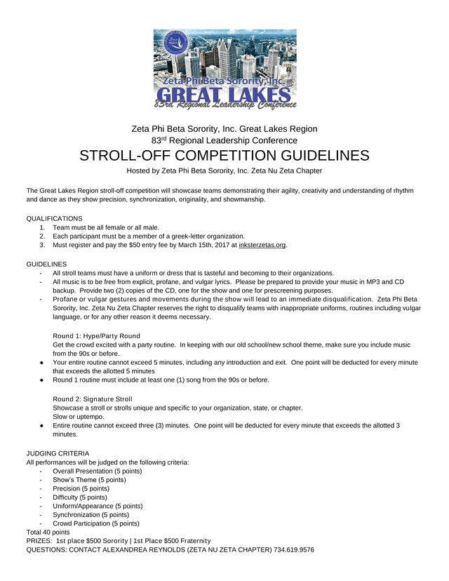 Zeta Phi Beta Sorority, Inc. Great Lakes Region 83rd Regional Leadership Conference STROLL OFF COMPE screenshot