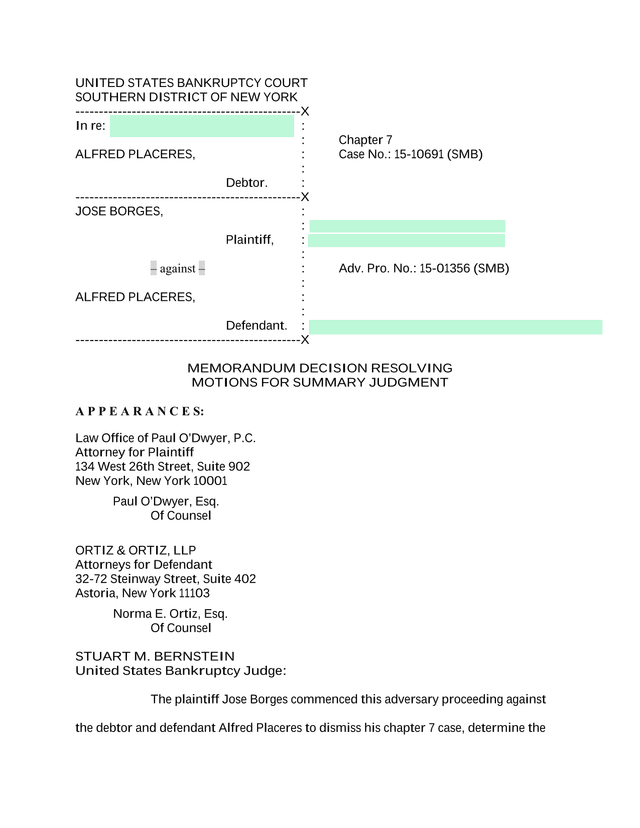 Memorandum Decision Resolving Motions For Summary Judgment screenshot