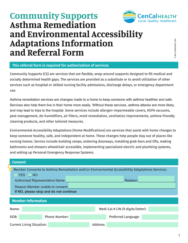 Community Supports Asthma Remediation And Environmental Accessibility Adaptations Information And Re screenshot