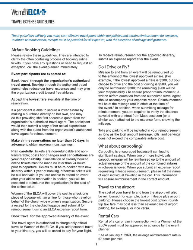 Travel Guidelines And Reimbursement Policy screenshot