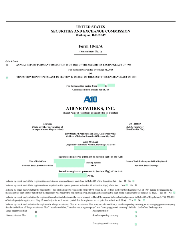 Form 10 KA (Amendment No. 1) screenshot