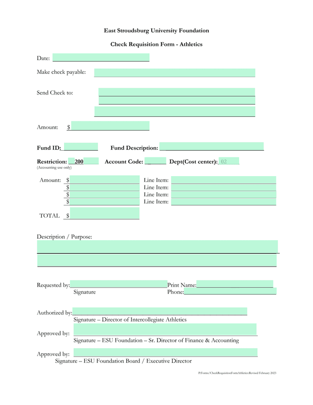 Check Requisition Form   Athletics screenshot