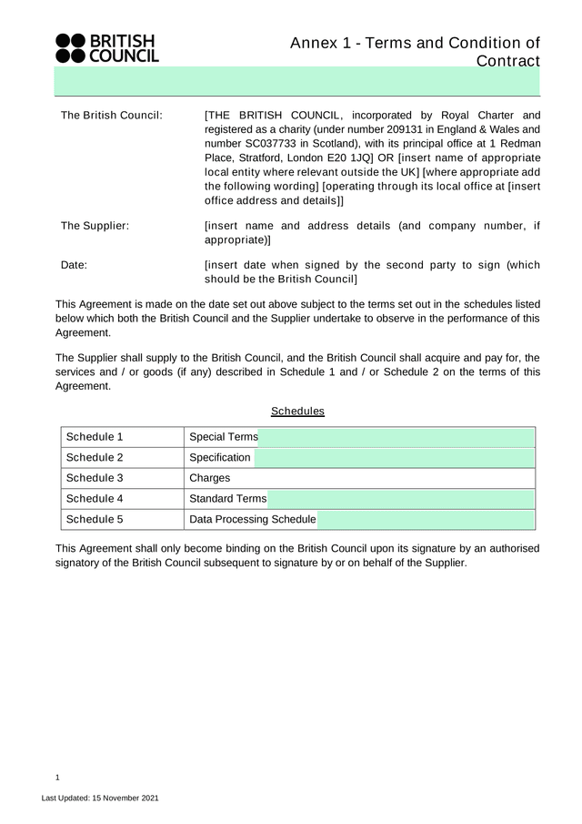 Annex 1   Terms And Condition Of Contract screenshot