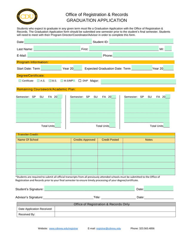 GRADUATION APPLICATION screenshot