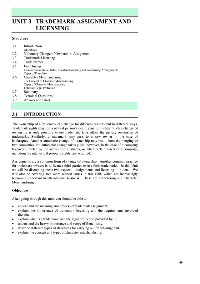 Trademark Assignment And Licensing screenshot