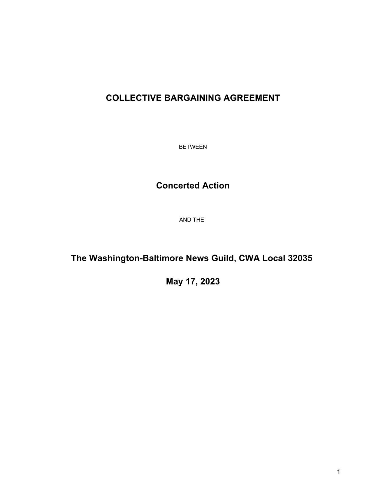 Collective Bargaining Agreement screenshot