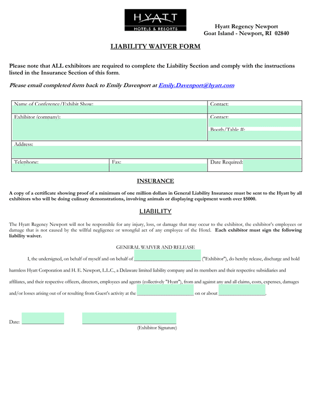 Liability Waiver Form screenshot