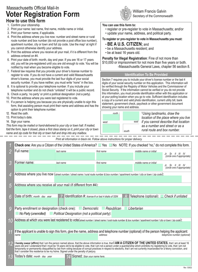 Voter Registration Form screenshot