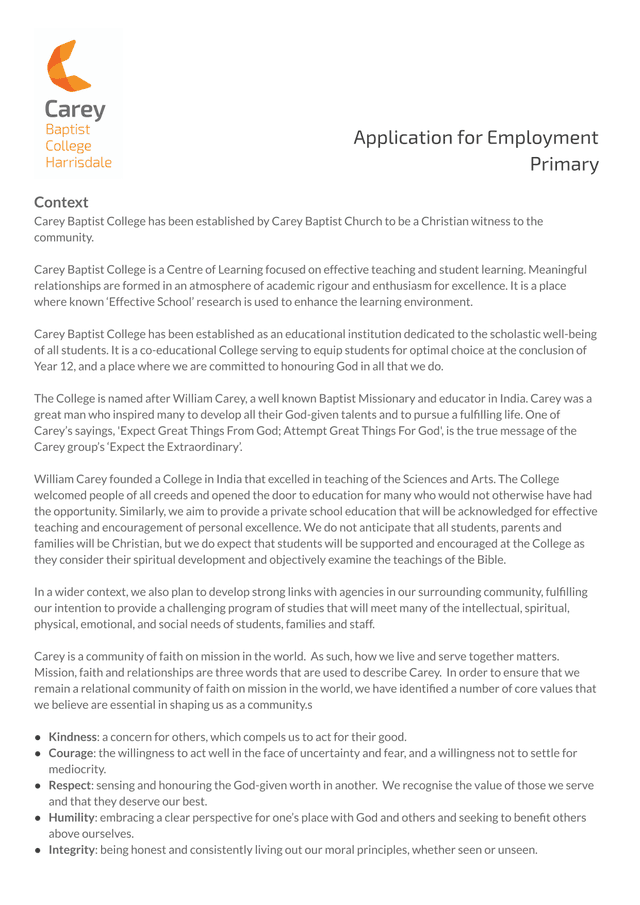 Application For Employment screenshot