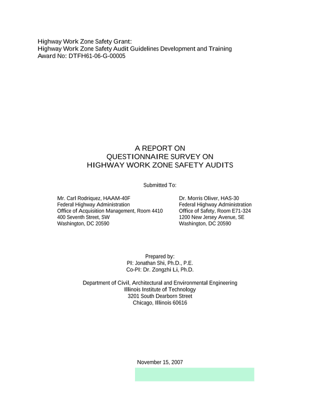 Highway Work Zone Safety Grant Highway Work Zone Safety Audit Guidelines Development And Training screenshot