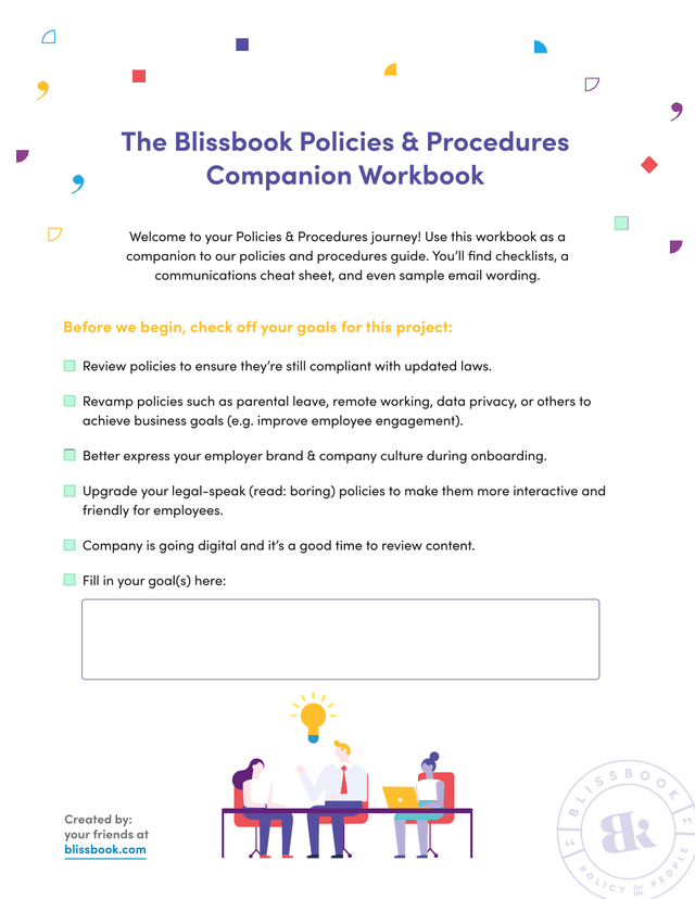 The Blissbook Policies  Procedures Companion Workbook screenshot