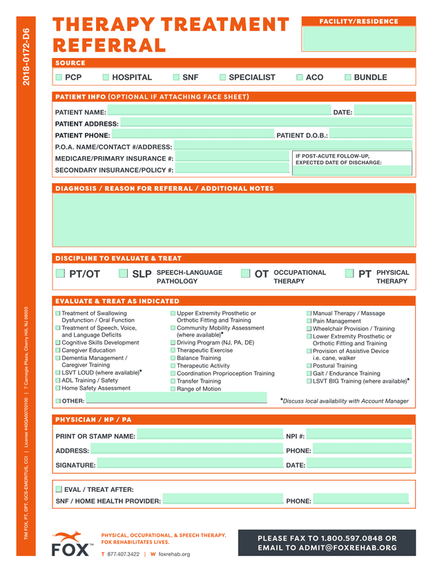 Therapy Treatment Referral screenshot