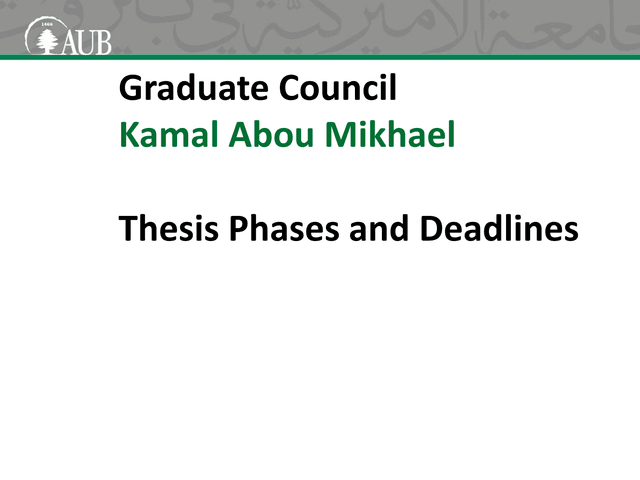 Thesis Phases And Deadlines screenshot