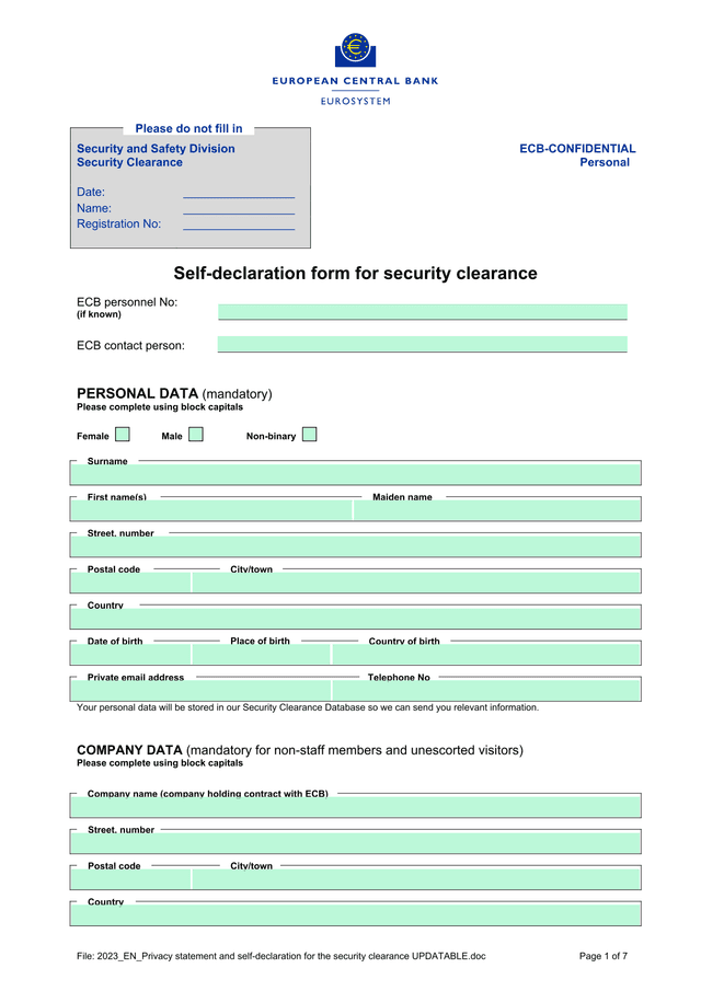 2023 EN Privacy Statement And Self Declaration For The Security Clearance UPDATABLE.Doc screenshot