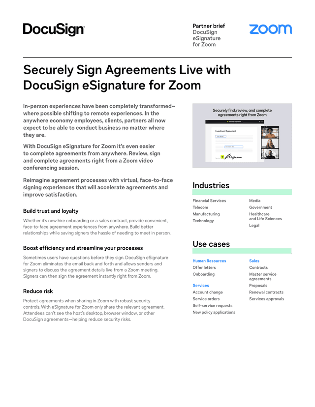 DocuSign ESignature For Zoom screenshot