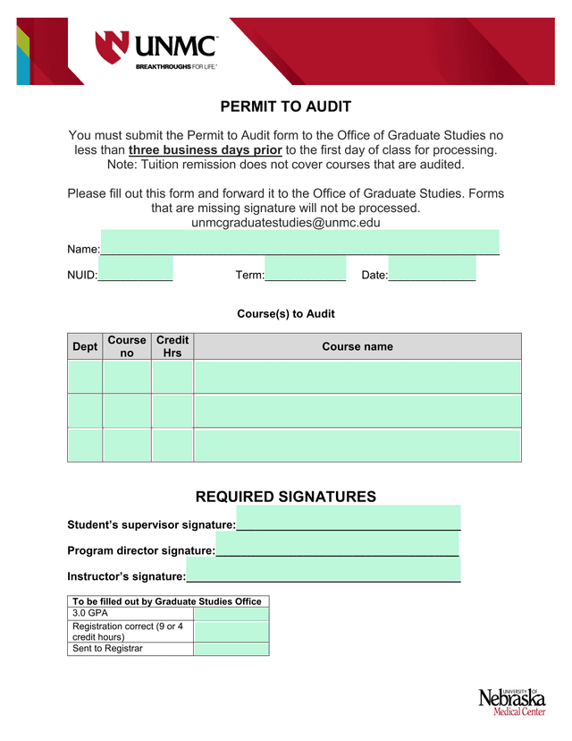 Permit To Audit screenshot