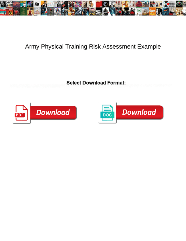 Army Physical Training Risk Assessment Example screenshot