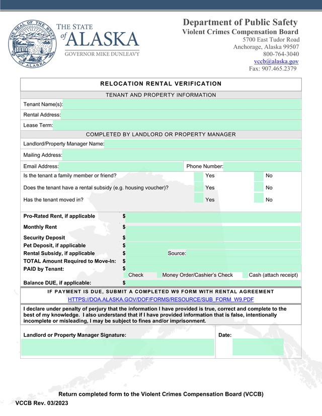 Relocation Rental Verification screenshot